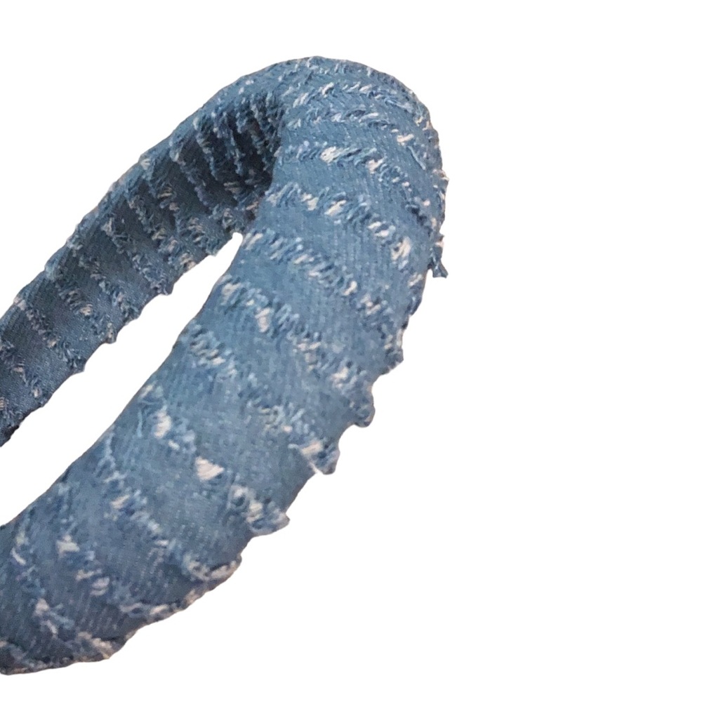 Set of 2 Denim Distressed Headbands Hair Accessories - Picture 3 of 9